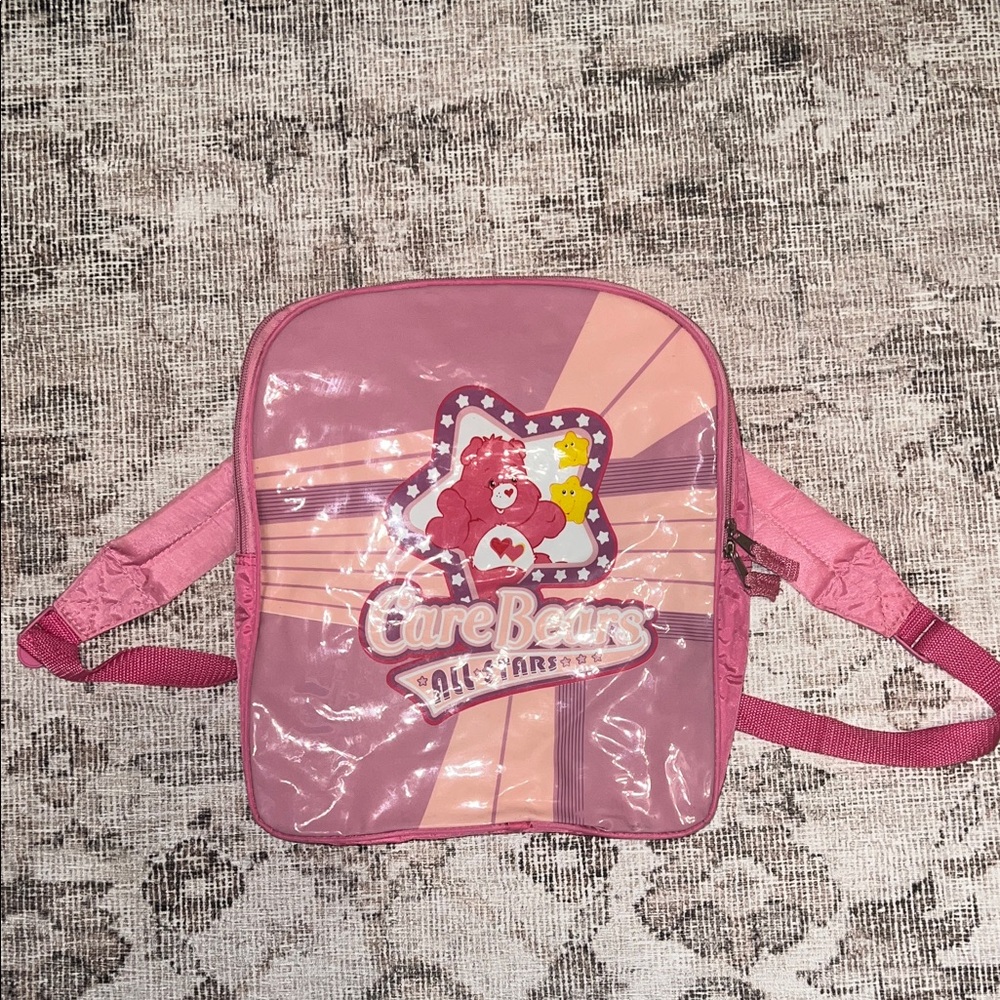 VINTAGE 2004 Care Bears All Stars Pink Backpack Bag - Picture 1 of 13
